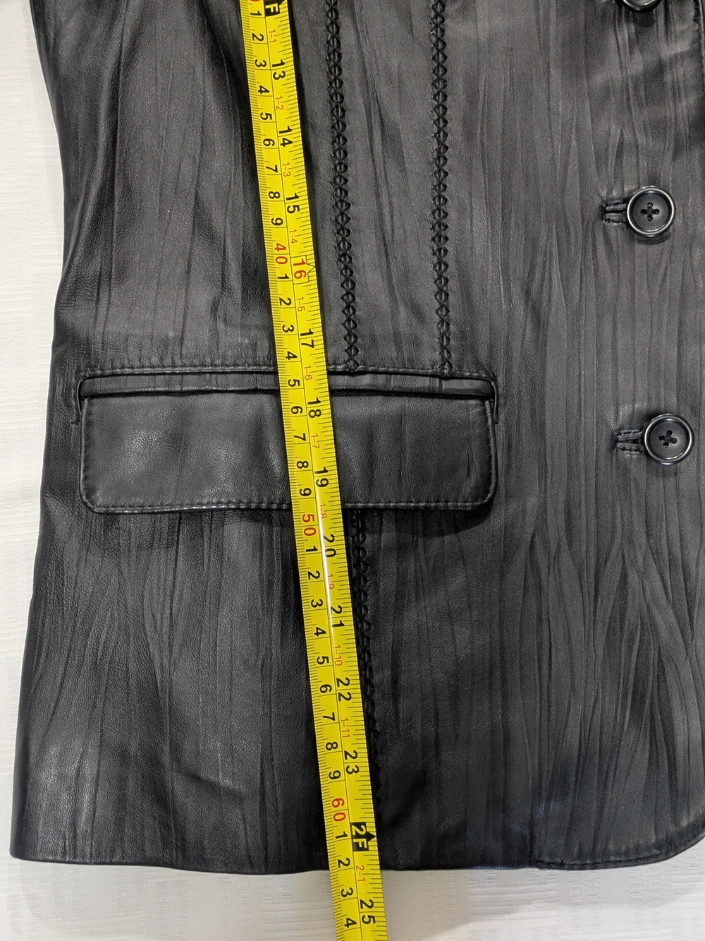 Cabela's Black Genuine Leather Textured Whipstitch Blazer Jacket Sz M, NWOT - Picture 10 of 10